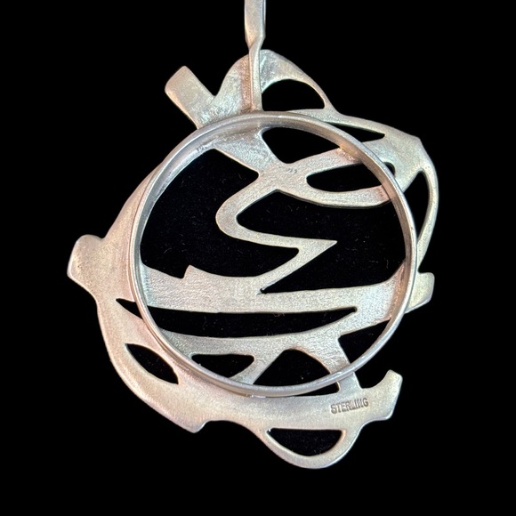 (One of a kind) Abstract Sterling Silver Pendant - Picture 4 of 6